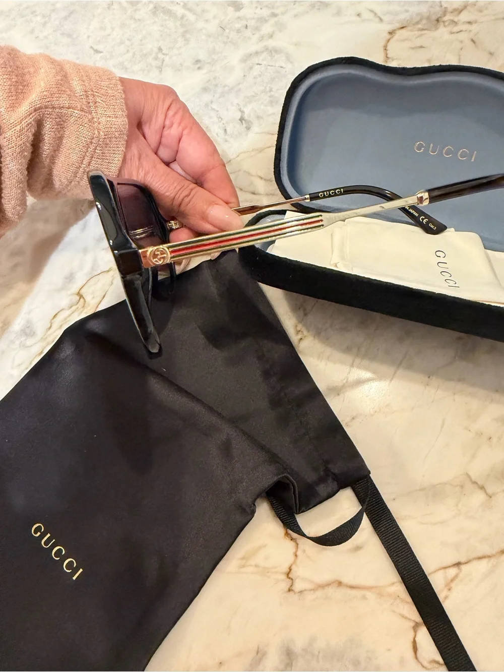 Gucci Black Shield Sunglasses